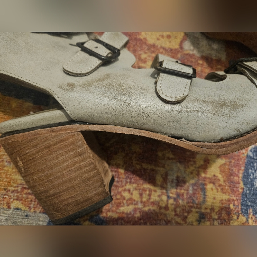Freebird by Steven Quail Bootie Sandal Open Toe Boho Distressed Size 12 - Picture 9 of 16